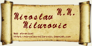 Miroslav Milurović vizit kartica